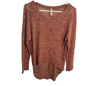 Ginger G Knit Top Metallic High Low Hem